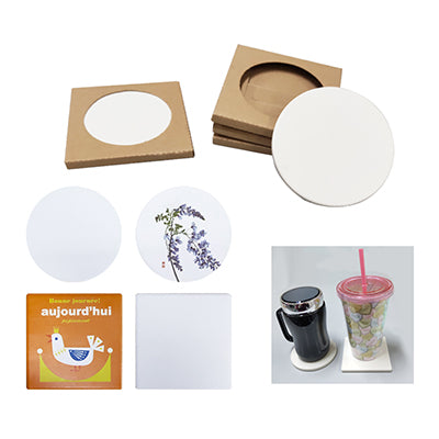 Ceramic Coaster with indivdual kraft paper box Corporate Gifts Singapore