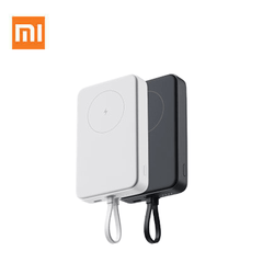 Xiaomi 33W Magnetic Power Bank 10000mAh (Integrated Cable) in white and black colors.