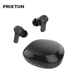 Prixton TWS159 ENC and ANC Earbuds in black with charging case for an exceptional audio experience.