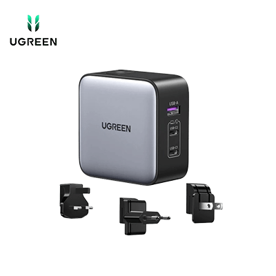 UGREEN 65W Nexode GaN USB C 3-Port Charger With US/UK/EU Plug for Travel Corporate Gifts Singapore