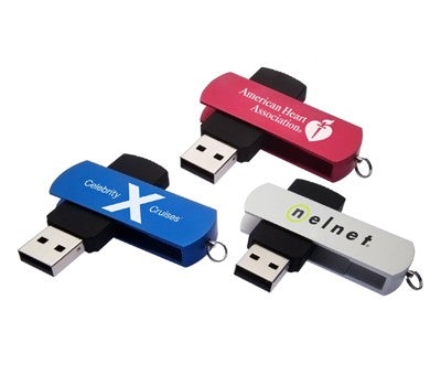 Aluminium and Rubber Coated Swivel USB Flash Drive Corporate Gifts Singapore