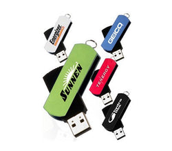 Aluminium and Rubber Coated Swivel USB Flash Drive Corporate Gifts Singapore