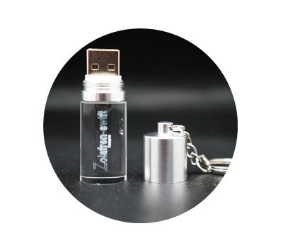 Cylinder Crystal USB Drive with Key Chain Corporate Gifts Singapore