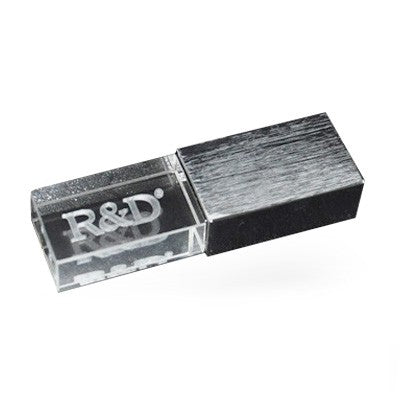 Brushed Metal Crystal USB Drive with LED Light Corporate Gifts Singapore