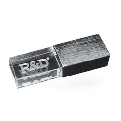 Brushed Metal Crystal USB Drive with LED Light Corporate Gifts Singapore