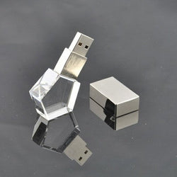 Pentagon Shaped Crystal USB Drive with LED Light Corporate Gifts Singapore