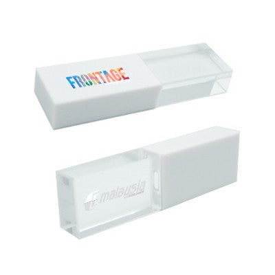 Clear White Crystal USB Drive with LED Light Corporate Gifts Singapore