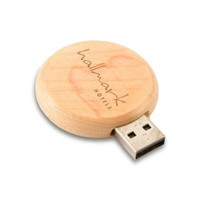 Wooden Round USB Flash Drive Corporate Gifts Singapore
