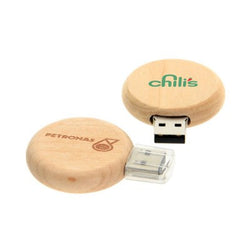 Wooden Round USB Flash Drive Corporate Gifts Singapore