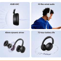 Xiaomi REDMI Headphones Neo featuring 42dB ANC, Hi-Res audio, 40mm dynamic driver, and 72-hour battery life.