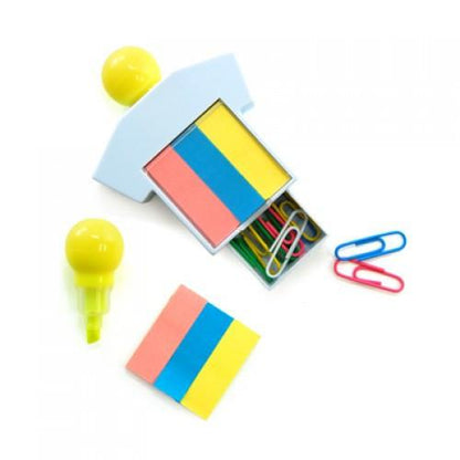 Highlighter With Post It Pad And Paper Clips Corporate Gifts Singapore