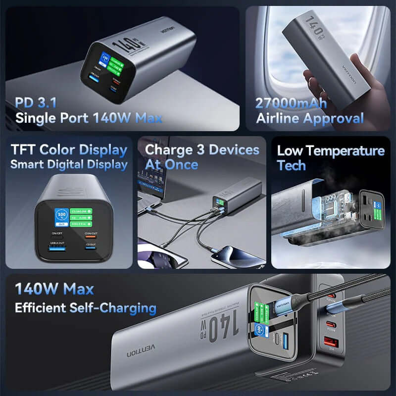 Vention 27000mAh Power Bank 140W Corporate Gifts Singapore