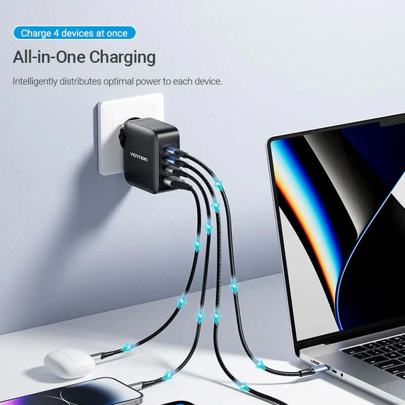 Vention 4-Port USB (C + C + C + A) GaN Charging Kit Corporate Gifts Singapore