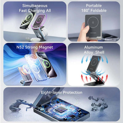 Vention 3-in-1 15W Wireless Charger Stand with MagSafe Corporate Gifts Singapore