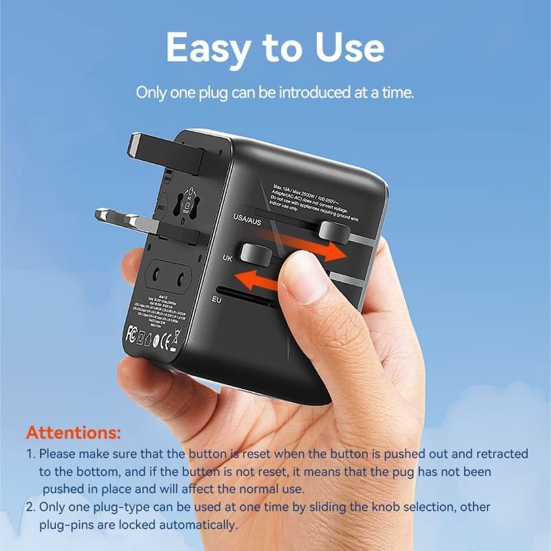 Vention 3-Port USB Universal Travel Adapter Corporate Gifts Singapore