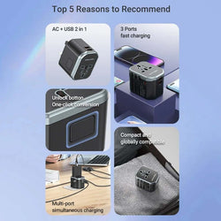 Vention 3-Port USB Universal Travel Adapter Corporate Gifts Singapore