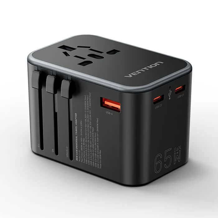 Vention 3-Port GaN USB A/C Universal Travel Adapter Corporate Gifts Singapore