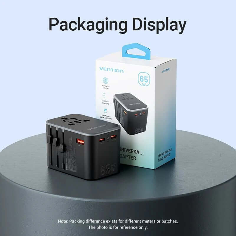 Vention 3-Port GaN USB A/C Universal Travel Adapter Corporate Gifts Singapore