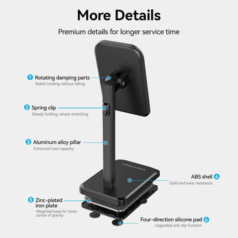 Vention Height Adjustable Desktop Cell Phone Stand Corporate Gifts Singapore