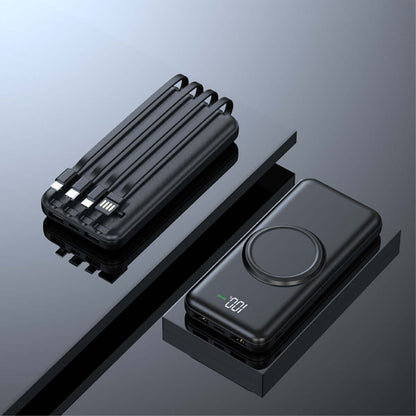 Wireless Powerbank with 4 Built-in Cables and Digital Display Corporate Gifts Singapore
