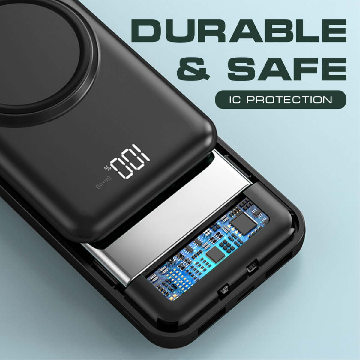 Wireless Powerbank with 4 Built-in Cables and Digital Display Corporate Gifts Singapore