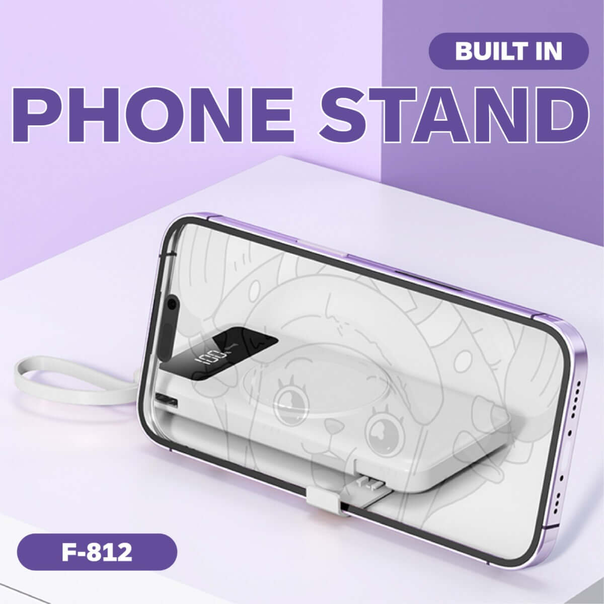 Wireless Powerbank with Detachable Cable and built in Phone Stand Corporate Gifts Singapore