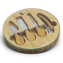 NATURA Glass & Bamboo Cheese Board Corporate Gifts Singapore