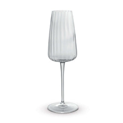 Elegant Luigi Bormioli Optica Flute Glass Cup for corporate gift in Singapore, showcasing timeless Italian design.