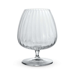 Luigi Bormioli Optica Cognac Glass, a stylish ribbed lead-free crystal glass perfect for corporate gift Singapore.