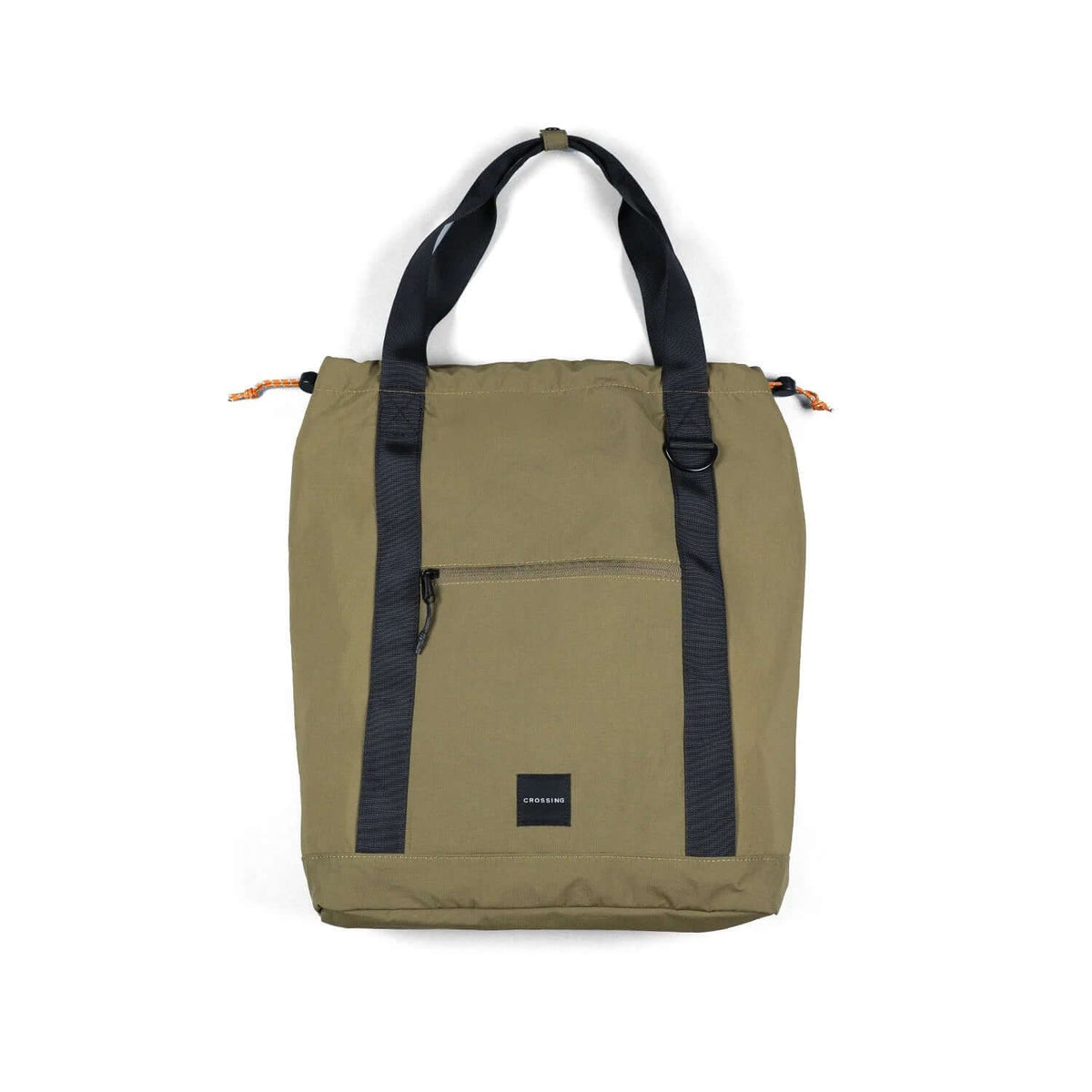 Crossing Jack Drawstring Totepack in olive green, versatile with dual carry options, perfect for corporate gifts.