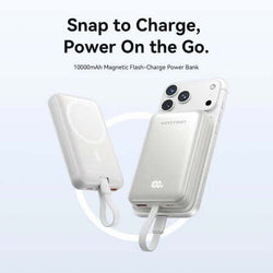 Vention CCC 10000mah Magnetic Wireless Power Bank With Cable on a light background, showcasing its portable design.