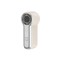 Typhoon Wind Mini Fan with 199 Speed in beige and chrome, ideal as a corporate gift.