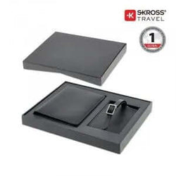 SKROSS Diplomat Travel Gift Set with Passport Holder and Luggage Tag in elegant gift packaging.