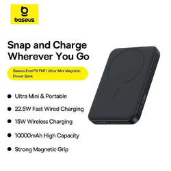 Baseus CCC Certified EnerFill FM11 Magnetic Power Bank 10000mAh 22.5W Fast Charging - Snap and Charge Anywhere