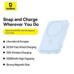 Baseus CCC Certified EnerFill FM11 Magnetic Power Bank 10000mAh 22.5W Fast Charging with ultra mini design.