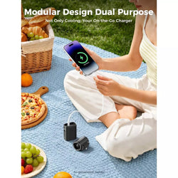 Aecooly Portable Handheld Fan Air Mate With Power Bank Detachable