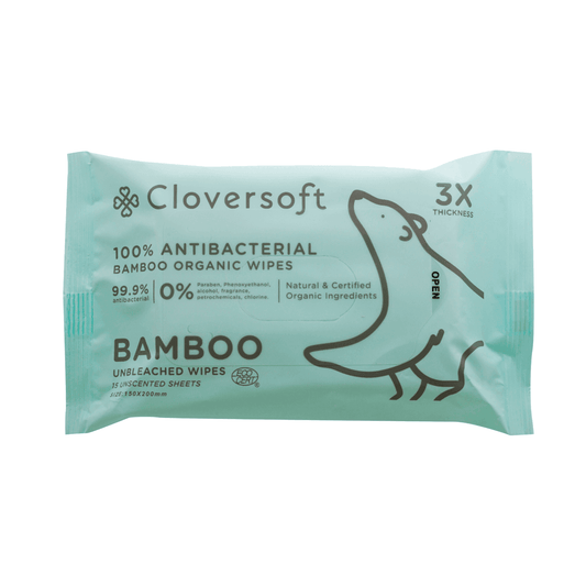 15 Sheets Unbleached Bamboo Organic Antibacterial Wipes - Giftmart.sg