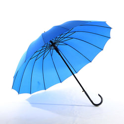 25'' Umbrella with 16 Panels in blue, perfect for corporate gift and stylish protection from rain.