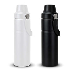 Nexus Vacuum Bottle in white and black, featuring a unique design, perfect for a Corporate Gift Singapore.