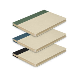 Paulo Notebook and Pen Gift Set showcasing three medium-sized A5 notebooks with eco-friendly covers.