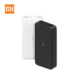 Xiaomi 20000mAh Redmi 18W Fast Charge Power Bank in black and white, ideal for on-the-go charging.