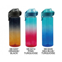 Tritan BPA-Free Sport Bottle 700ml in three colors: Orange/Black, Pink/Turquoise, Sea Blue/Turquoise.