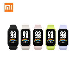 Xiaomi Smart Band 9 Active displayed in multiple colors against a white background, showcasing modern fitness tracking features.