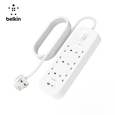 Belkin 6Way 2M Surge Protection Strip with USB A + C Corporate Gifts Singapore