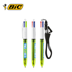 BIC 4 Colours Fluo with lanyard ballpen Corporate Gift Singapore