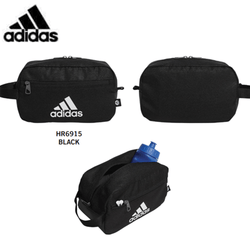 Adidas Crestable Pouch in black, featuring multiple zip compartments, perfect as a Corporate Gift.