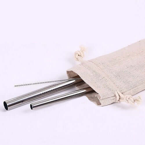 Eco Friendly Stainless Steel Straw Set in Canvas Pouch Corporate Gifts Singapore