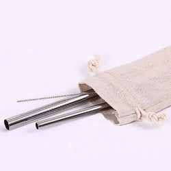 Eco Friendly Stainless Steel Straw Set in Canvas Pouch Corporate Gifts Singapore