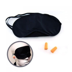 Black color eye mask with orange color ear plugs