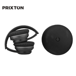 Prixton Live Pro Wireless ANC Bluetooth Headset folded with carrying case, ideal for corporate gift.